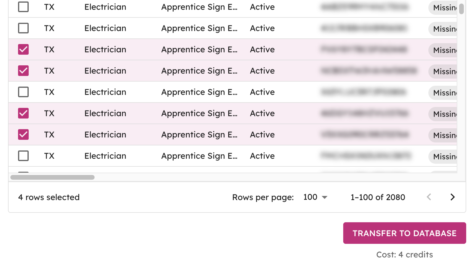 A screenshot of the Wednesday platform showing missing candidate information and highlighting that you can purchase individual leads.